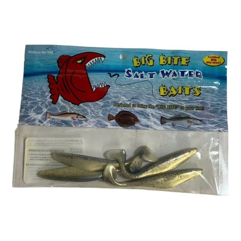 Big Bite Saltwater Baits  Fortified Bite Juice New Bio Shrimp Gray Glitter